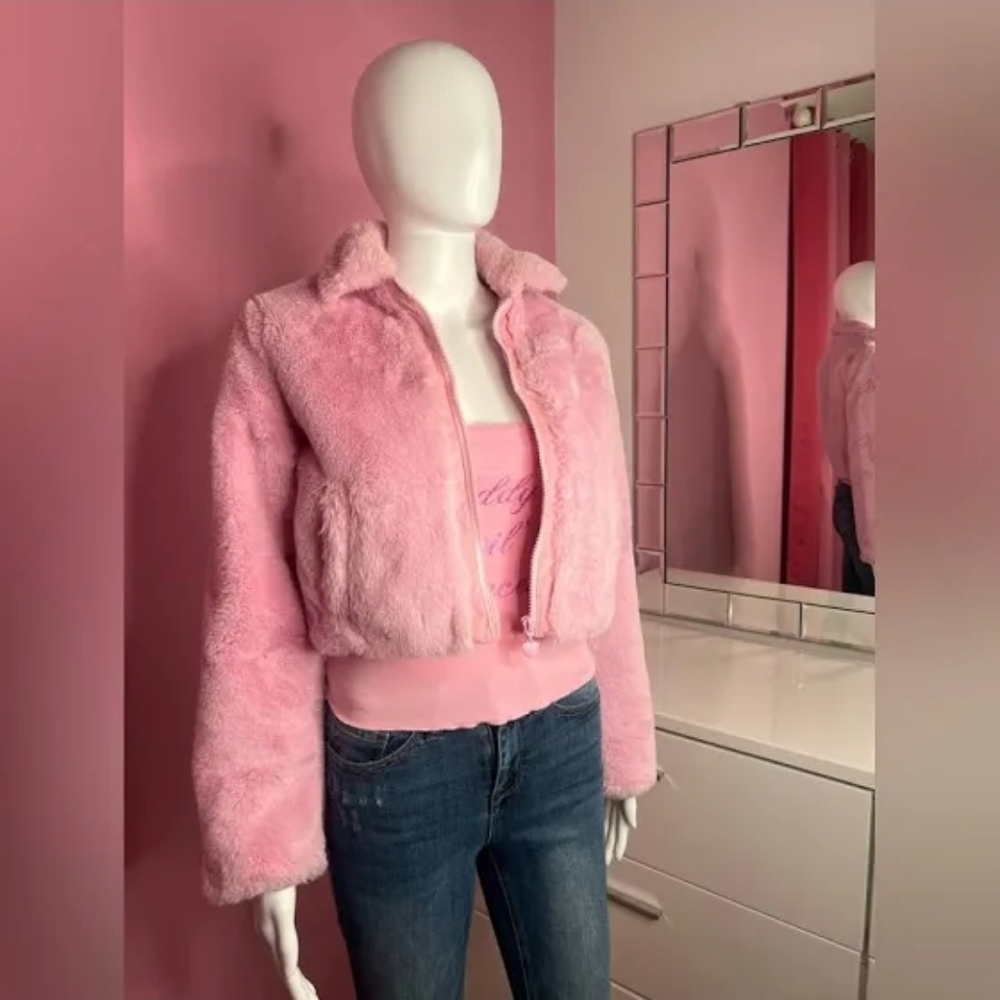 Pink Faux Fur Jacket